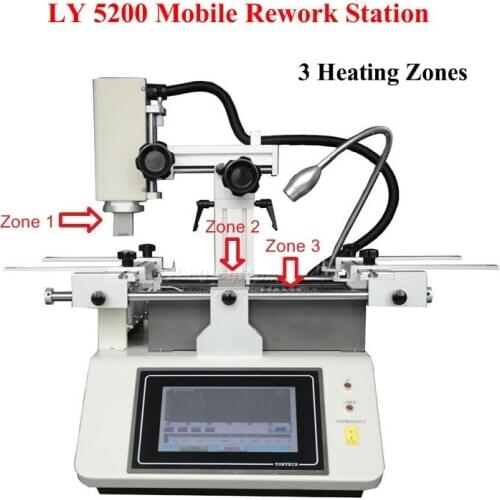 LY-5200 rework station hot air mobile soldering station repair system touch screen 3 zones 3400w for phone-chip-repair