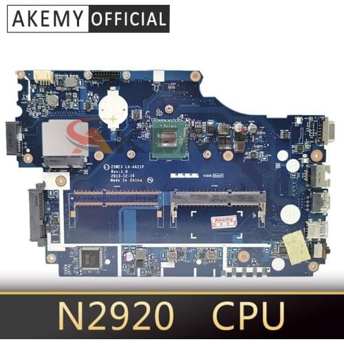 Akemy Laptop motherboard For ACER Aspire E1-510 N2920 Mainboard Z5WE3 LA-A621P SR1SF