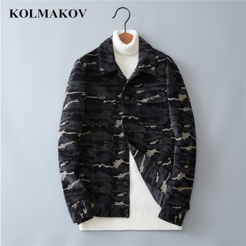 KOLMAKOV New Mens Bomber Jacket Fashion Spring Corduroy Short Jackets Homme Camouflage Outerwear Coats Men Jaqueta Man M-3XL