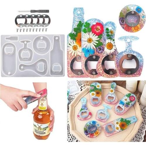 Bottle Opener Resin Molds Kit Diy Epoxy Resin Bottle Opener Silicone Mold Resin Beer Spanner Bottle Opener Casting Mold