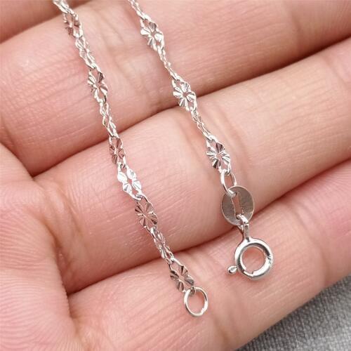 925 Sterling Silver Butterfly Cable Necklace Chain Rhodium Plated 2.4mm 18 Inch