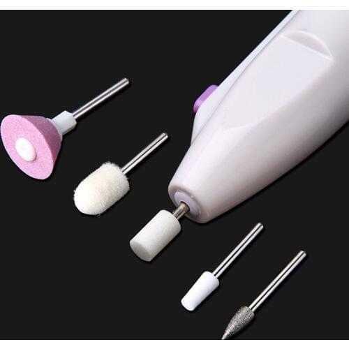 Portable Mini Nail Electric Drill Grinding Battery Machine Nail Drill Buffer File Nail Art Kit Pro 5 Tips DIY Nail Tools