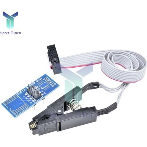 SOIC8 SOP8 DIP8 Burning Clip Flash IC Test Clips Socket Adpter BIOS/24/25/93 Burning Programmer Development Board High Quality