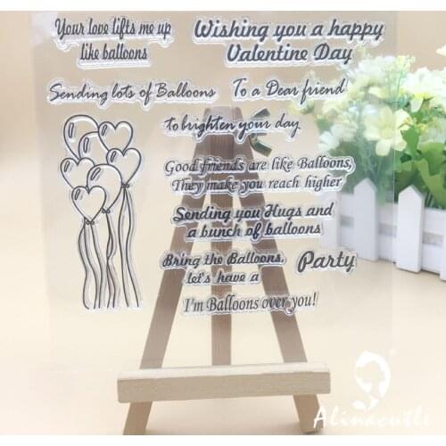 CLEAR STAMPS Die Cut Balloons Wish DIY Scrapbooking Card album paper craft rubber roller transparent silicon stamp AlinaCraft