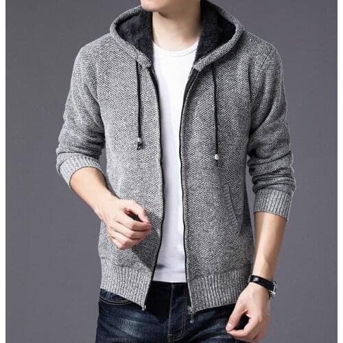 Plus Size Thick Mens Cardigan Sweater Jacket Autumn And Winter Young Korean Version Loose Zipper Knitted Jackets Tide CN
