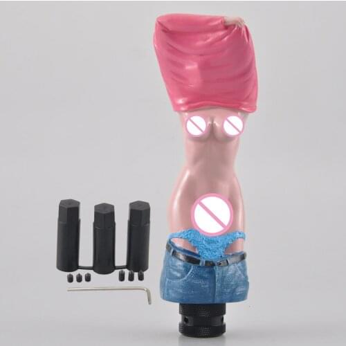 Pink T and Blue Cowboy Hot Pants Sexy Lady Transmission Shift Knob Lever Shifter Manual Car Custom