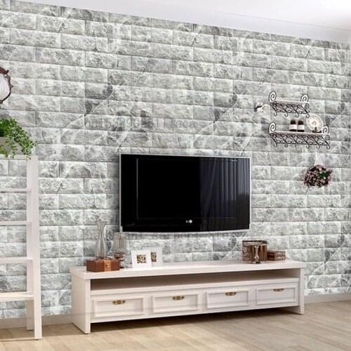 3D Self-Adhesive Wall Stickers DIY Stone Pattern Wallpaper Waterproof Wall Panel Home Decor Wall Paper 70x77cm