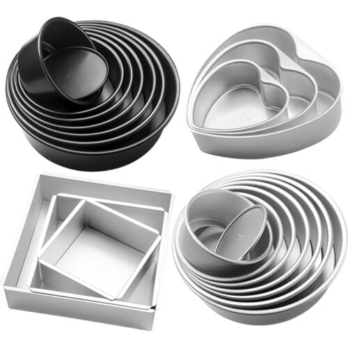 Aluminum Alloy template baking dish Cake Mold Anode Surface Removable Bottom Cake Die cheese decorating tools