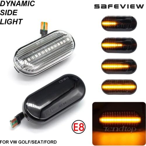 Side Fender Warning Indicator Amber LED Dynamic Turn Signal Lamp For VW Golf 3 4 MK3 Jetta MK4 Bora Passat 3B Polo 6N 9N Sharan
