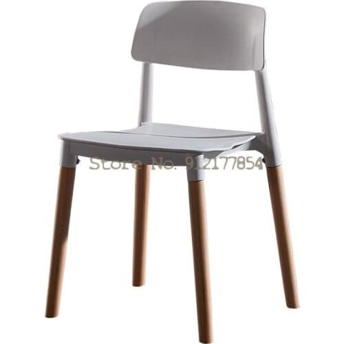 Nordic Modern Minimalist Plastic Chair Solid Wood Lounge Chair Restaurant Dining Chair Gift Chair Adult Back Chair Conference Ch