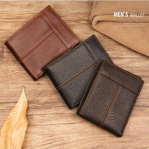Top Qaulity 100% CowSkin Leather Coin Wallet Zipper Men Women Girls Short Wallet clutch Purse Brown Small card holder Wallet