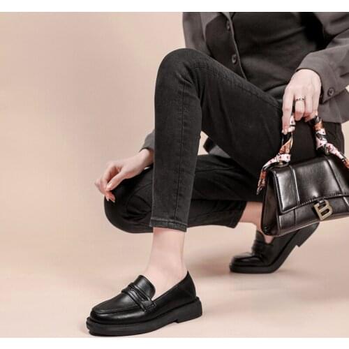 Lefu Shoes Womens 2021 New Spring Single Shoes Japanese Small Shoes Black Shoes Large Womens Shoes