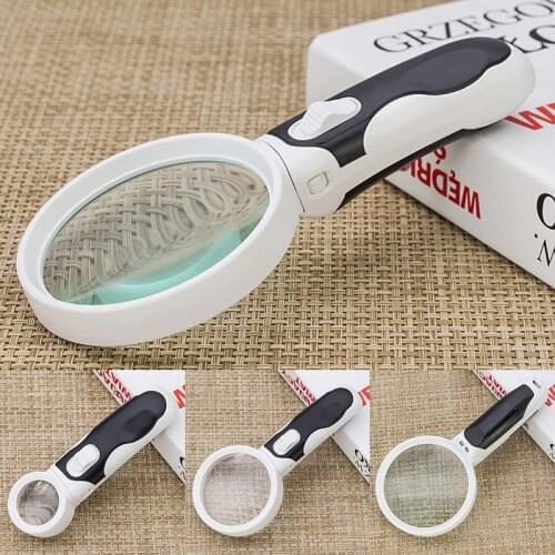Magnifying Glass Handheld Magnifier Lens Clear Magnifying Len Set 2.5X/5X/16X LED Loupe Jewllery Illuminated Magnifier