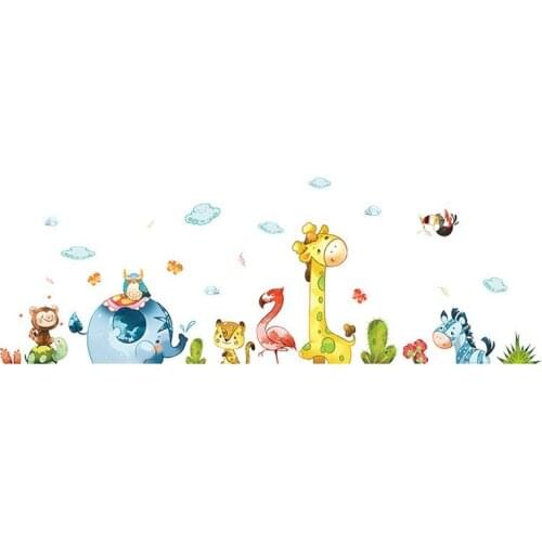 Cartoon Animal Party Wall Stickers Decal Kids Adhesive Wallpaper Mural Baby Girl Boy Room Nursery Decor