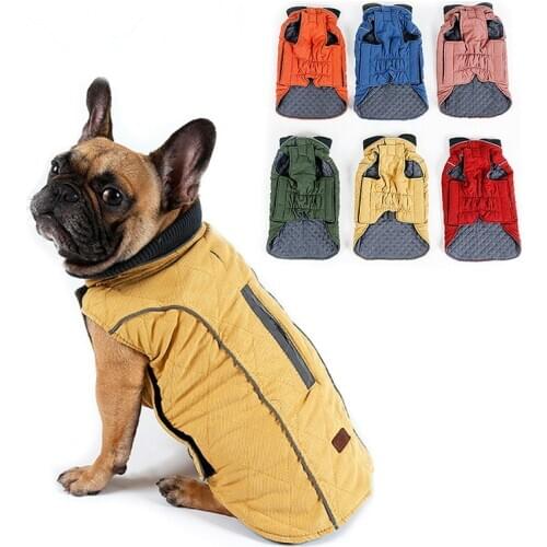 High Quality Dog Clothes Quilted Dog Coat Water Repellent Winter Dog Pet Jacket Vest Retro Cozy Warm Pet Outfit Clothes Big Dogs