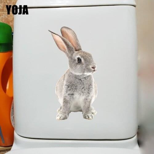YOJA 13×24.6CM Cute Baby Bunny Bedroom Living Room Wall Stickers Modern Art Toilet WC Decoration T1-3198