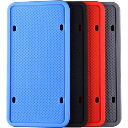 Rust Rattle-proof Silicone License Plate Frame Car Modification Weatherproof B36B