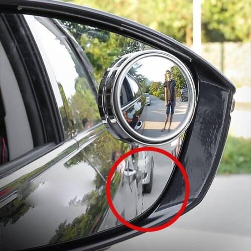 2pcs Adjustable Car Round Blind Spot Mirror HD Glass Wide Angle Rotatable Auxiliary Rearview Mirror Auto Accessories