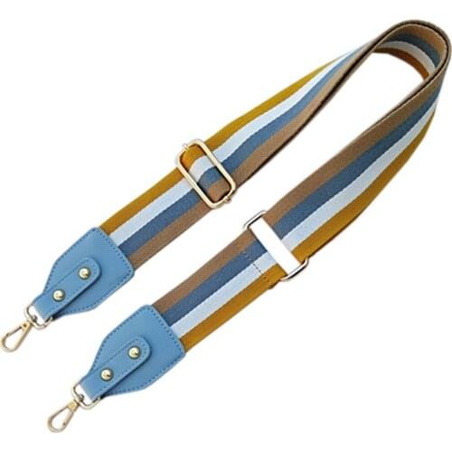 Womens Marine Colors Stripes Fabric Replacement Handbag Strap Guitar Belt
