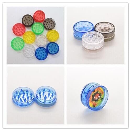 Random 1pcs Round Shape Hard Plastic Herbal Herb Cigar Tobacco Grinder 3 Layer Smoke Spice Crusher Hand Muller 2.5*1.5cm