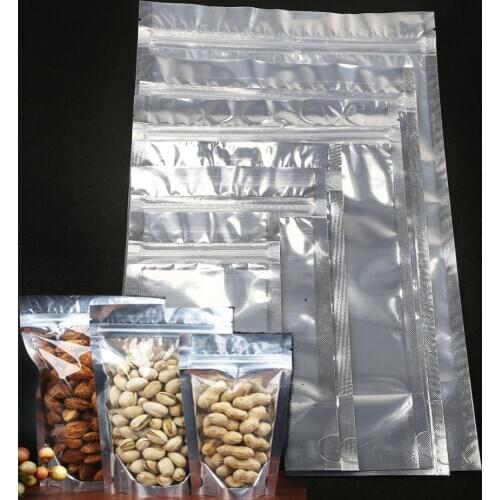 10PCS Aluminum Foil Bag Zip lock Bag Food Packaging Bags Stand up Gift Dried Food Fruit Tea Storage Bags Pouches