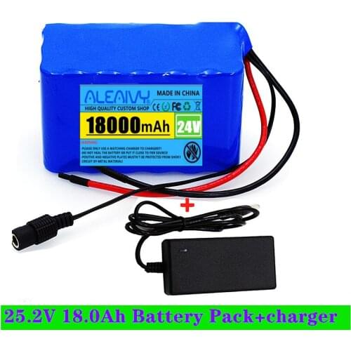 100% New 24V 18Ah 6S3P 18650 Battery Lithium Battery 25.2v 18000mAh Electric Bicycle Moped /Electric/Li ion Battery Pack+Charger
