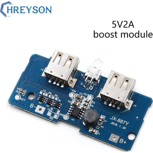 18650 Battery 3.7V To 5V2A Boost Module Boost Circuit Board / DIY Charging Treasure / Mobile Power Motherboard 1Pcs