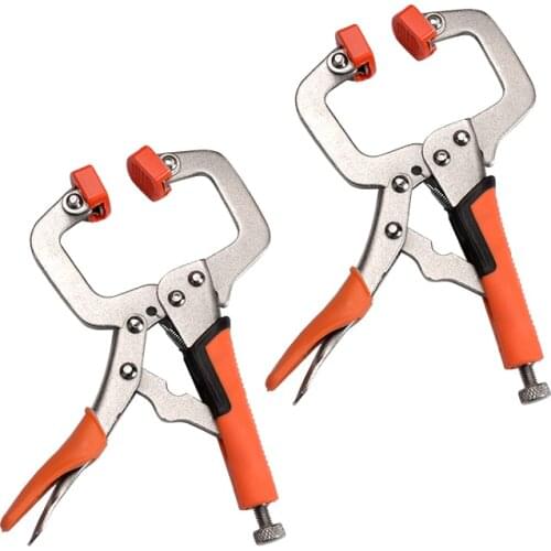 2PCS Metal Face Clamp 6 Inch with Pads C Clamps Tool for Woodworking Welding and Pocket Hole Joinery
