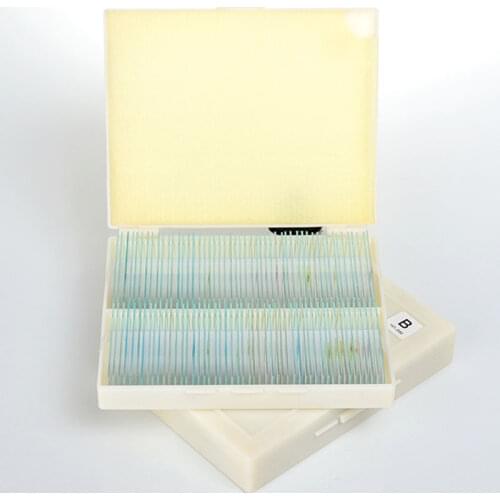 200 PCS Lab Laboratory Plant Animal Insect Specimen Glass Prepared Basic Science Microscope Slides in Plastic Box for Student