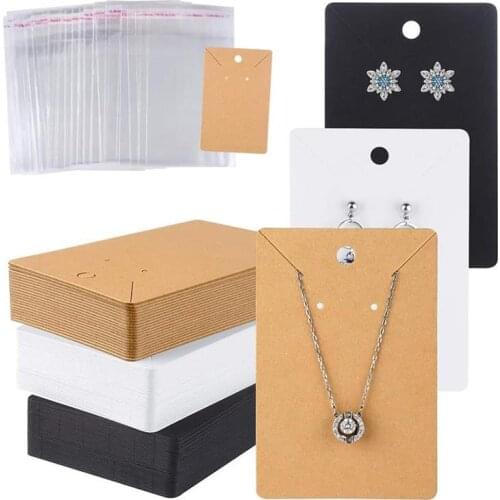 50pcs/Lot Earrings Necklaces Display Paper Cards Ear Studs Card For Jewelry Boxed And Packaging Cardboard Hang Tag Card