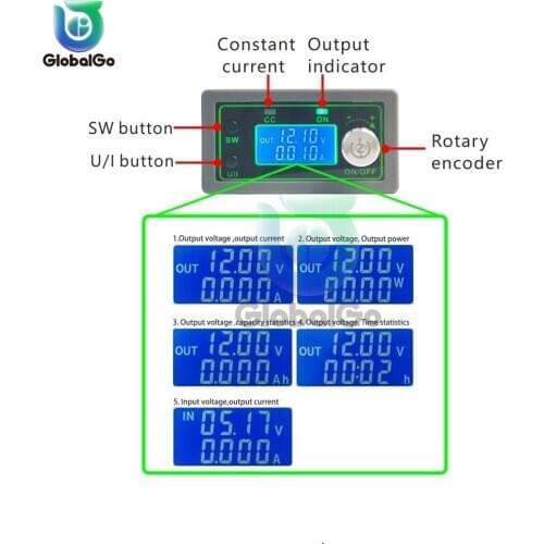5A 50V 250W DC DC Buck Boost Converter Power Module Adjustable Regulated Laboratory Power Supply Voltage Converter Voltmeter