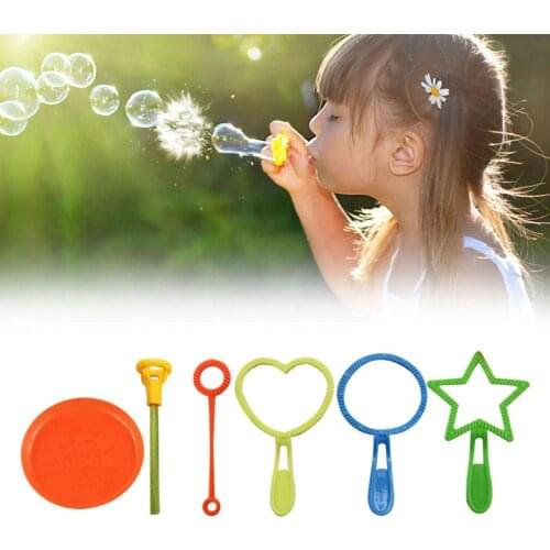 6PCS Kids Blowing Bubble Soap Tools Toy Bubble Sticks Gifts Bubble Set Bubble Machine Children Toys Blower For Kids Outdoor R9I2