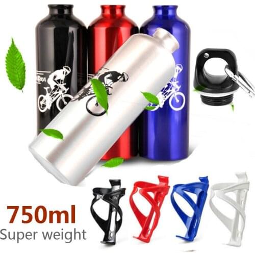 750ml Bicycle Water Bottle Mountain Road Bike Cycling Kettle With Bottle Holder Portable Jug For Outdoor Camping Hiking Riding