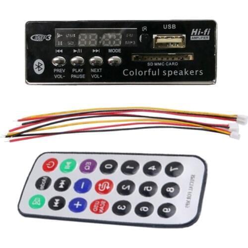 Car USB Bluetooth MP3 Player Integrated MP3 Decoder Board Module with Remote Control USB FM Aux Radio