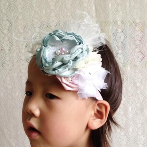 Free Shipping Burned Flower Girl Headband Kids Hair Accessories