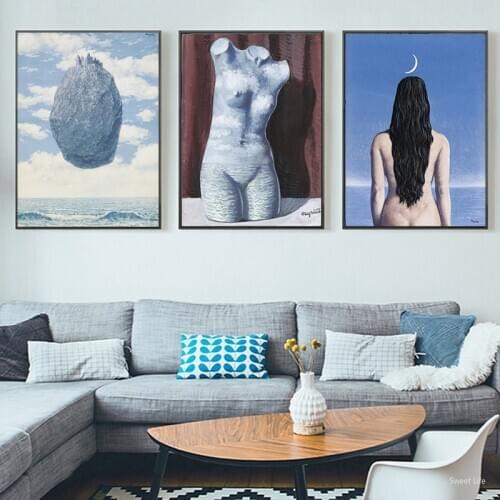 Artist Magritte Surrealism Classic Artwork Reproduction Posters and Prints Canvas Art Painting Wall Pictures Modern Home Decor