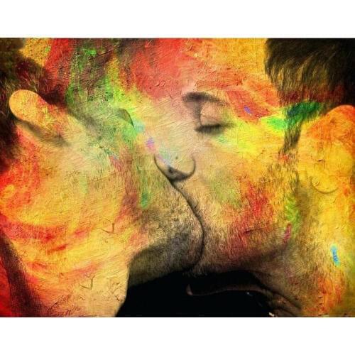 Full square drill crystls diamond painting cross stitch"fantasy kiss art "Embroidery picture of Rhinestones Portrait series gay