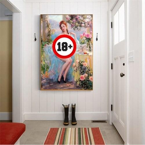 Holover Canvas Oil painting Konstantin Razumov"Woman in tulle"Realism Aesthetic Poster Wall Art Home Room Interior Decoration