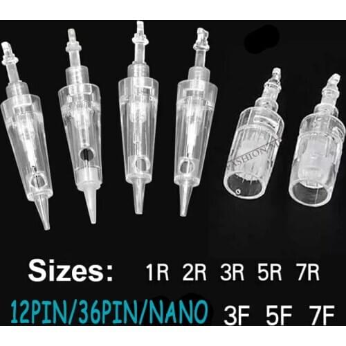 10pcs Nano Tattoo Microneedles Bayonet port Cartridges Needles Sterilized Permanent Makeup Machine Needle For Tattoo Eyebrow Lip