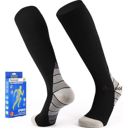 Findcool Medical Compression Knee High Socks for Men Women Compression Crew Sock Calf Support Quick Dry High Quality Leg Support