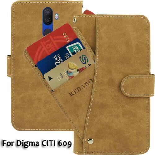Leather Wallet Digma CITI 609 Case 6.09" Flip Fashion Luxury Front Card Slots Cases Cover Business Magnetic Phone Bags