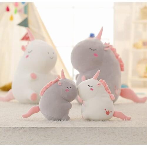 Ins Round Rolling Unicorn Girl Heart Pillow Plush Toy Large Small Cute Short Plush Pp Cotton Filled Decorative Unicorn Plush
