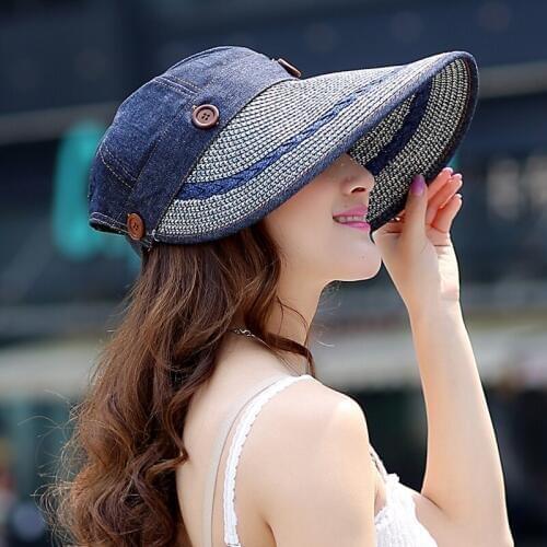 Kenmont Bucket Hat Caps Cotton Hemp Women Lady Girl Summer Solid Color Wide Brim Sun Removable Beach Vacation Cap B-2264