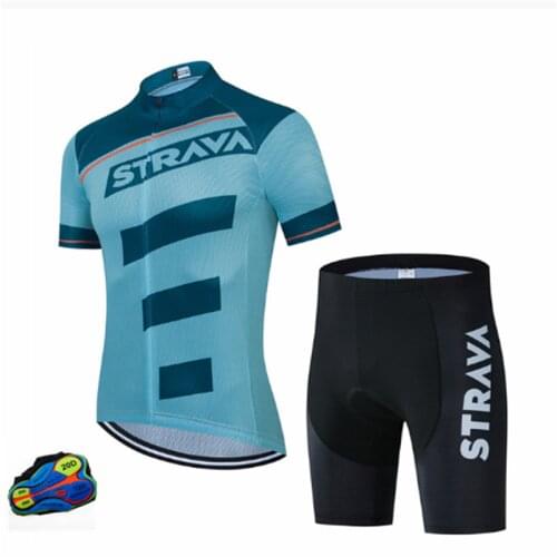 Anti-UV 2021 STRAVA Summer Cycling Jersey Pro Team MTB Uniform Bicycle Clothing Breathable Men Short Sleeve shirt Bike