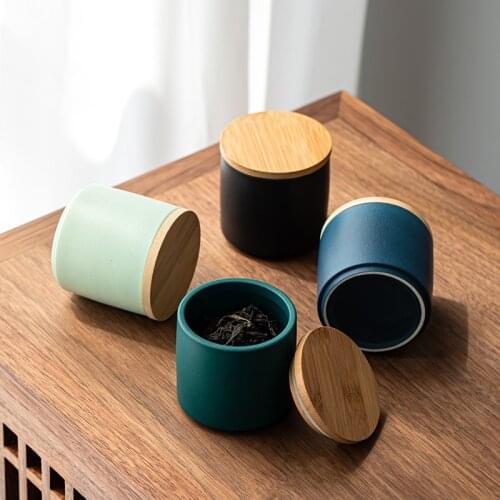 Mini Small Japanese Sealed Tea Can Ceramic Can Travel Flower Tea Packaging Box Ceramic Container