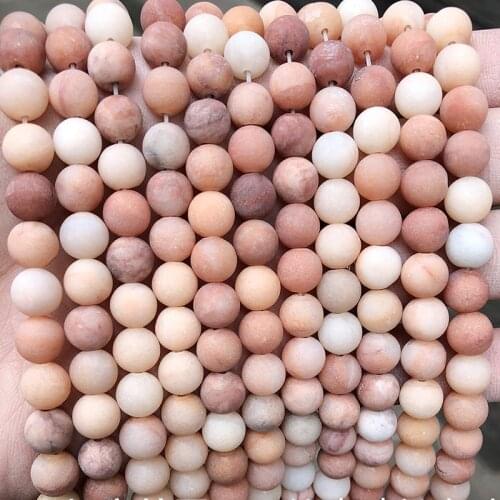 Natural Dull Polish Matte Pink Aventurine Jades Round Loose Beads For Jewelry Making 4/6/8/10mm Diy Bracelets Necklace Jewellery