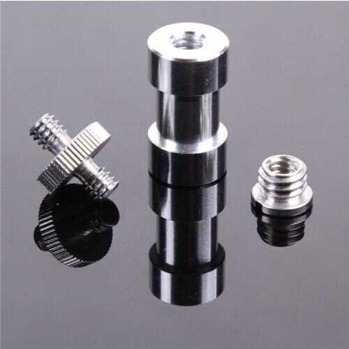 Metal Chrome-plated steel 1/4" 3/8" Screw 5/8" Spigot Stud Convert Adapter bracket for Camera flash light stand Tripod