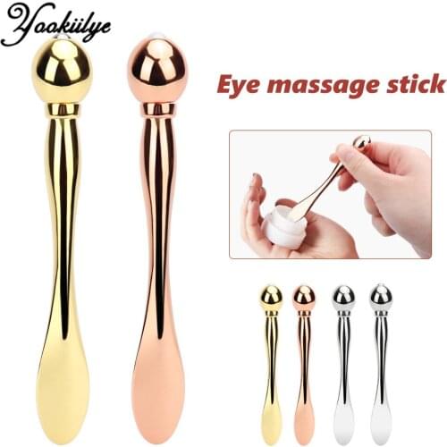 Mini Steel Ball/Ceramic Eye Cream Massage Stick Roll-ball Eye Massage Stick Eyes Cream Spoon Remove Wrinkles and Dark Circles