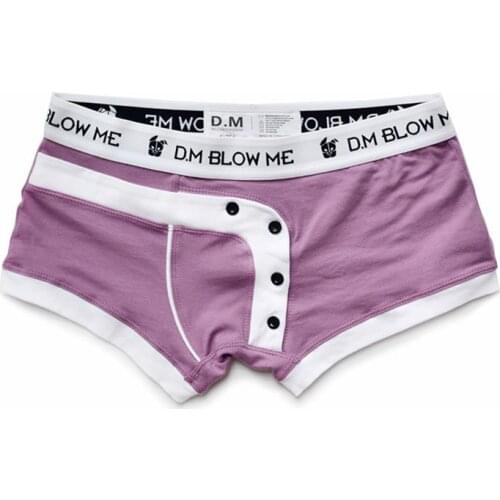 Mans underwear gay underpants ropa interior hombre buttons cotton boxershorts men low-rise boxer para hombre calzoncillo hombre