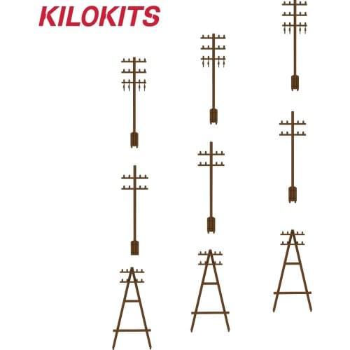 1/35 Scale 9PCS Plastic Telegraph Poles Set 3 Styles Unpainted Diorama Kits Street Decoration Scenery Miniatures